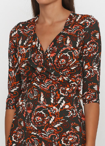 Коричневая блуза на запах No Brand