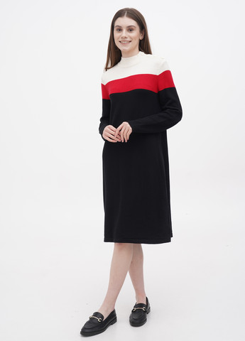 Черное кэжуал платье платье-свитер Talbots в полоску