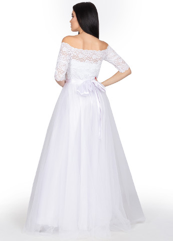 Білий вечірня плаття, сукня Seam однотонна