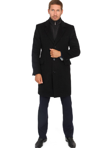 Черное демисезонное Пальто однобортное VD One