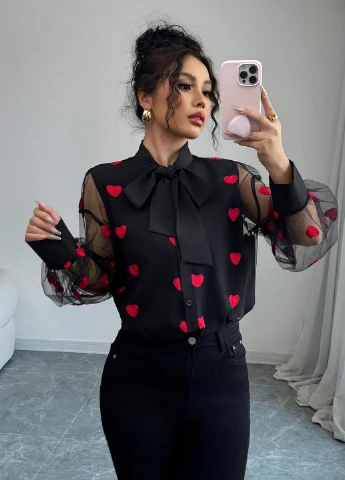 Чёрная блуза SHEIN