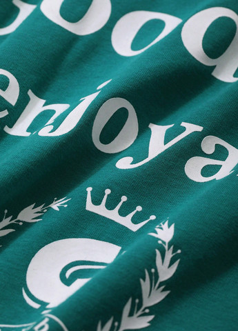 Зеленое домашнее платье платье-футболка SHEIN с надписью