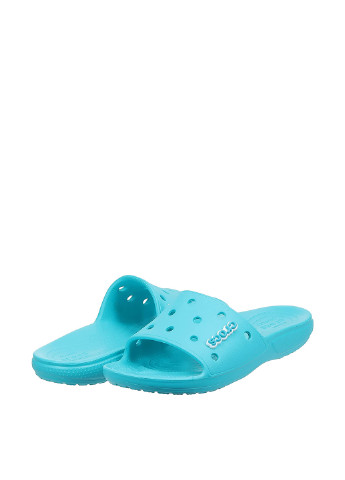 Мужские пляжные голубые шлепанцы Crocs