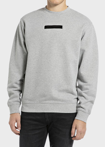 Серый свитшот Replay надпись без декора (315067035)