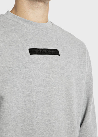 Серый свитшот Replay надпись без декора (315067035)