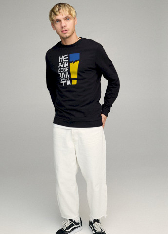 Чорний свитшот мужской basic /no flis/ YAPPI малюнок (254557461)