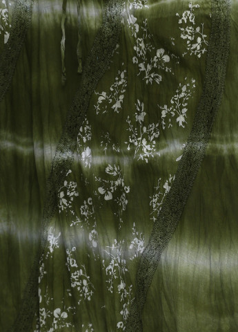 Зеленая кэжуал цветочной расцветки юбка Bong Wah клешированная