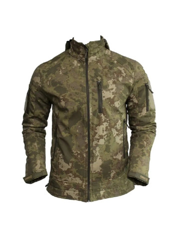 Оливковая (хаки) демисезонная куртка мужская тактическая мультикам турция софтшел soft-shell всу (зсу) xl 8070 Combat