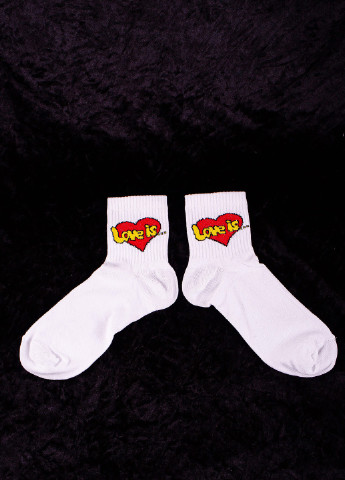 Шкарпетки Love Is Without малюнки білі повсякденні