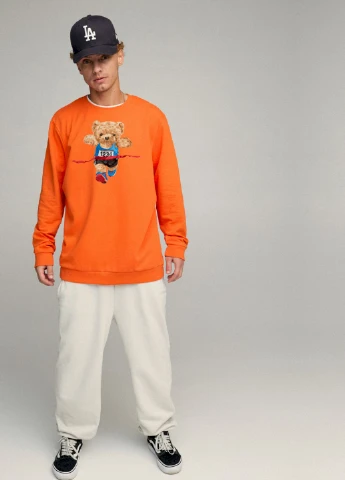 Помаранчевий світшот чоловічий oversize /no flis/ YAPPI (252258479)