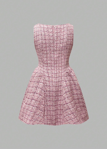 Розовое кэжуал платье SHEIN в клетку