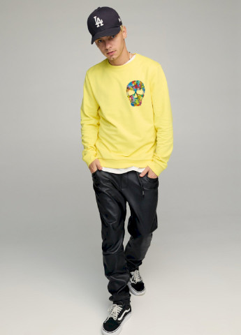 Жовтий свитшот мужской basic /no flis/ YAPPI малюнок (254557699)
