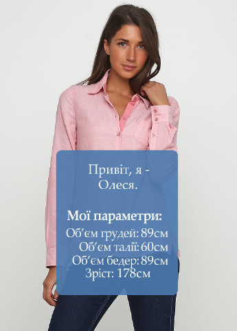 Розовая кэжуал рубашка с геометрическим узором Colours