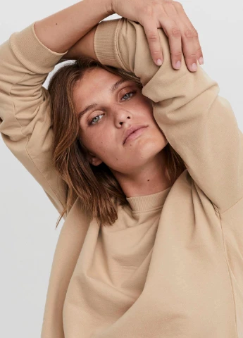 Бежевый свитшот Vero Moda однотонный (245183741)