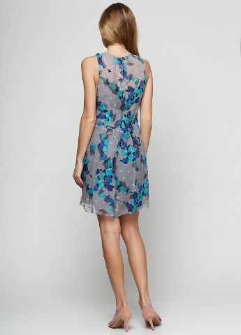 Серо-синее кэжуал платье Juicy Couture с цветочным принтом