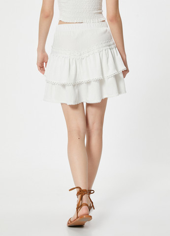 Белая кэжуал однотонная юбка KOTON а-силуэта (трапеция)