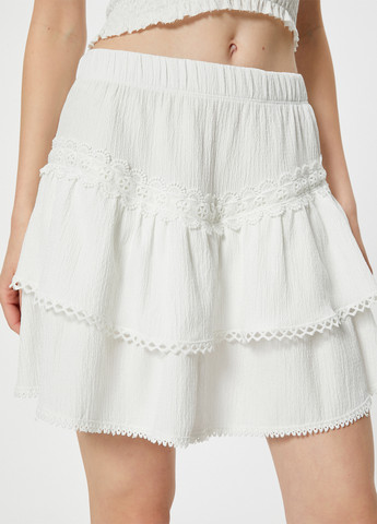 Белая кэжуал однотонная юбка KOTON а-силуэта (трапеция)