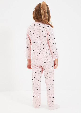 Светло-розовая всесезон пижама (лонгслив, брюки) лонгслив + брюки Trendyol