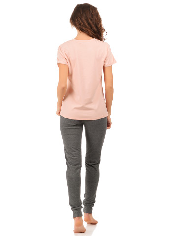 Персиковый демисезонный комплект (футболка, брюки) Barwa Garments