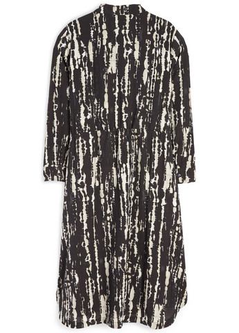 Чорна кежуал сукня кльош, сукня-сорочка C&A з абстрактним візерунком
