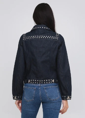 Темно-синий женский джинсовый жакет Nyden by H&M однотонный - демисезонный