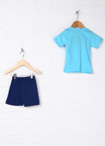 Блакитний літній комплект (футболка, шорти) Bebebix