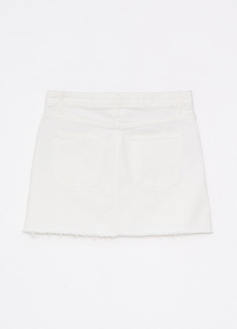 Белая джинсовая однотонная юбка LC Waikiki