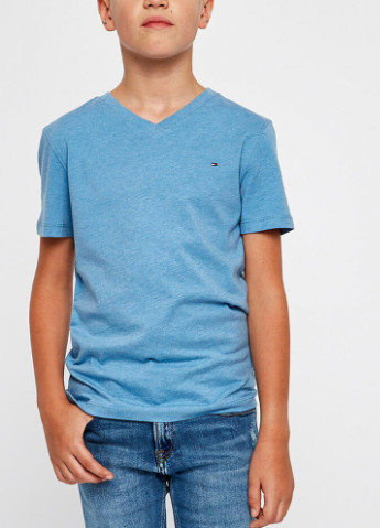 Голубая демисезонная футболка для мальчиков Tommy Hilfiger
