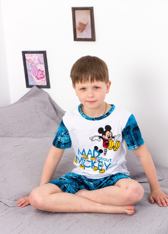 Синяя всесезон пижама для мальчика (футболка+шорты) футболка + шорты Носи своє