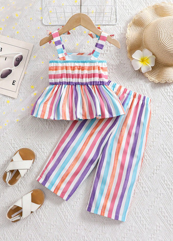 Комбінований літній костюм (топ, штани) SHEIN