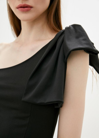 Чорна демісезонна жіноча блузка з бантиком jain Podium