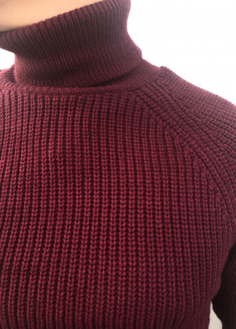 Бордовий зимовий свитер теплый Figo 6927 bordo