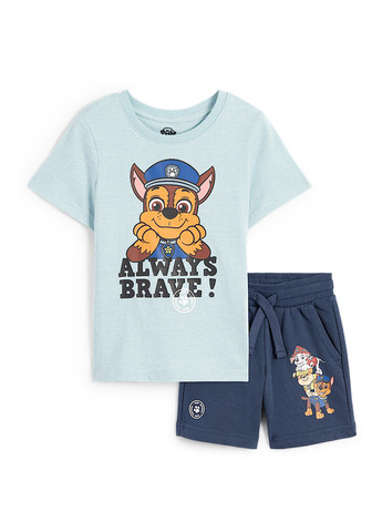 Синий летний комплект (футболка, шорты) C&A