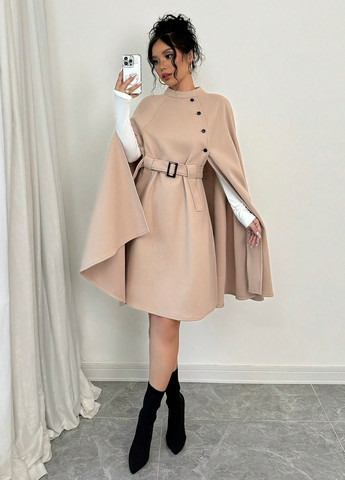 Бежеве демісезонне Пальто кейп SHEIN