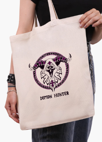 Эко сумка шоппер белая Охотник на демонов (Demon hunter) (9227-1994-WT) Еко сумка шоппер біла 41*35 см MobiPrint (215943720)