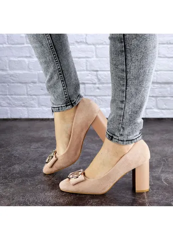 Fashion Туфлі жіночі на підборах Claire 1878 38 24 см Бежевий бежевий з натуральна замша, україна — літо (253195263)