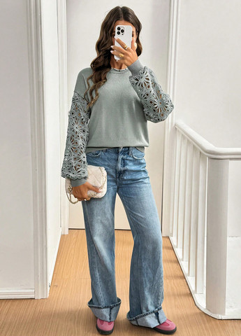 Сіро-зелений демісезонний джемпер джемпер SHEIN