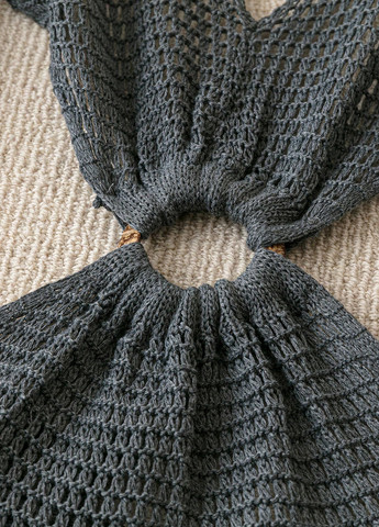 Темно-сіра пляжна сукня силуетна, з відкритою спиною SHEIN однотонна