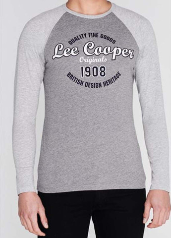 Серый демисезонный кэжуал лонгслив Lee Cooper с логотипом
