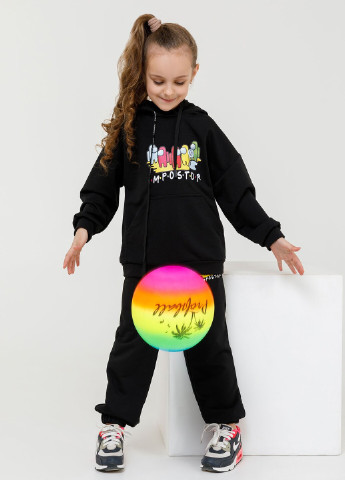 Чорний демісезонний дитячі спортивні костюми ISSA PLUS