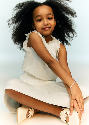 Молочный летний костюм (топ, юбка) H&M