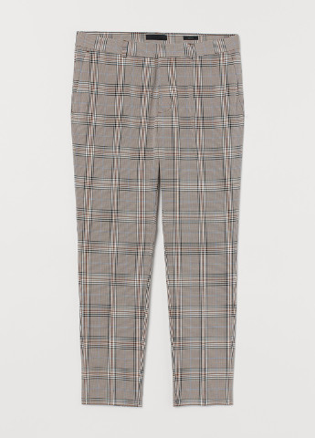 Серо-коричневые классические демисезонные укороченные, зауженные брюки H&M