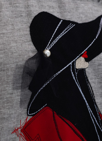 Чорний світшот Nora Kvittin однотонний нашивки, вишивка, аплікація, намистини (301079829)