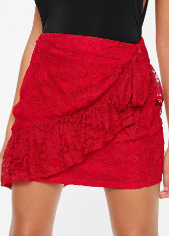 Красная кэжуал однотонная юбка Missguided