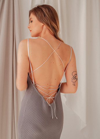 Серое кэжуал платье платье-комбинация WKMF однотонное