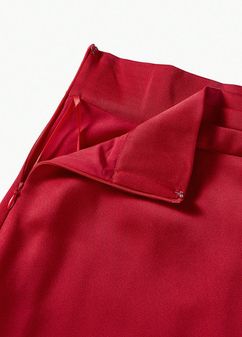 Красная кэжуал однотонная юбка SHEIN клешированная