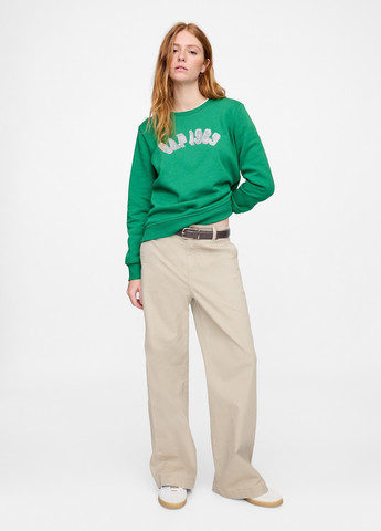 Зеленый свитшот Gap надпись без декора (335265400)