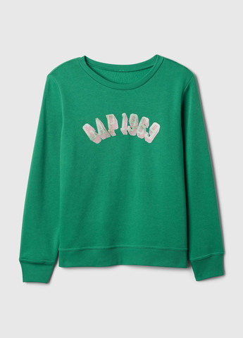 Зеленый свитшот Gap надпись без декора (335265400)