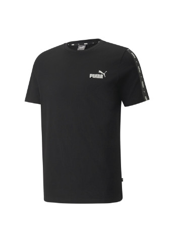 Чорна футболка essentials+ tape men's tee Puma