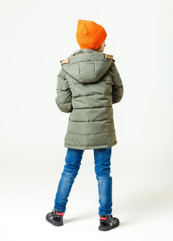 Зеленая зимняя пуховая зимняя куртка для мальчика DobraMAMA